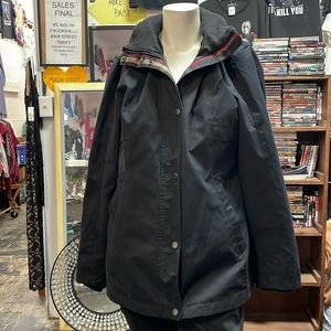 Pendleton Women's hooded plaid lined rain jacket size m